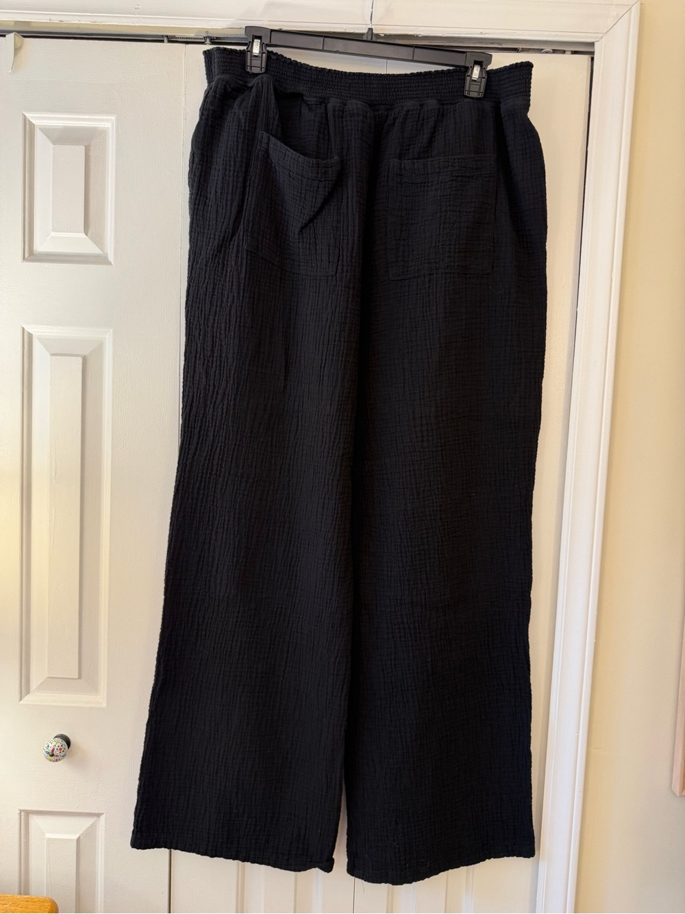 SO Black Wide-Leg Pull-On Pants with Front Pockets